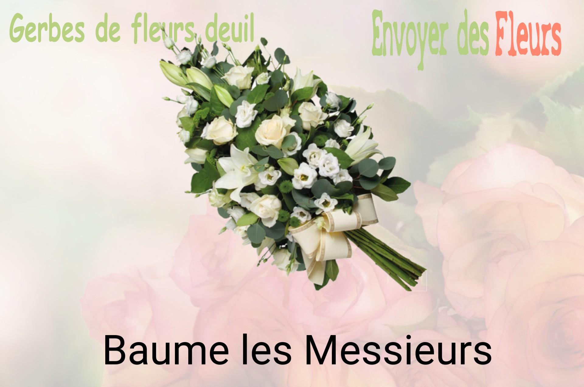 Gerbe de fleurs de deuil livrée à Baume-les-Messieurs